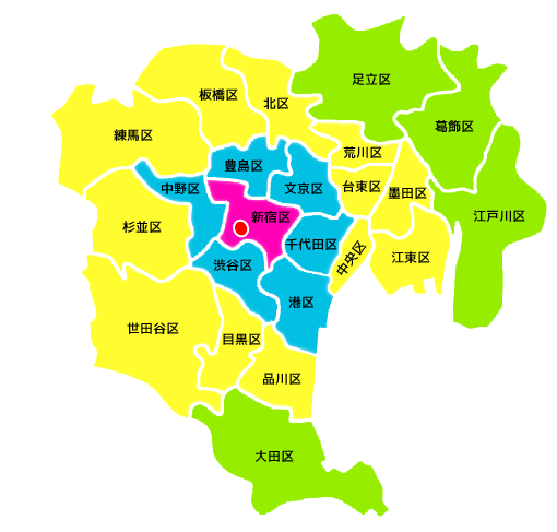 東京２３区　交通費マップ